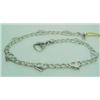 Image 1 : 14kt white gold anklet with hearts 9" 9.2gr