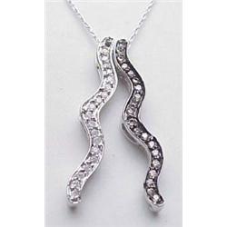 Champagne and white diamond pendant 10kt white go