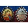 Image 1 : Hand Painted and signed brooch/pendant of Mary.  