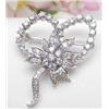 Image 1 : Platinum diamond brooch approx 2.25Ctw  10.2gr