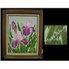 Image 1 : Painting or Irises by Mary Doherty.  Measures 23 