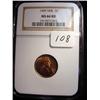 Image 1 : 1909 VDB Lincoln Penny  NGC  MS 66 RD