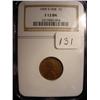 Image 1 : 1909-S VDB Lincoln Penny  NGC  Fine 12  BN  (Key 