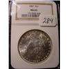 Image 1 : 1887 Morgan Silver Dollar  NGC  MS 65