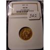 Image 1 : 1857 $3.00 Princess Gold Coin   NGC  AU 58