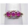 Image 1 : Ladys ruby & diamond ring 14kt yellow gold 3.4gr 