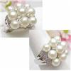 Image 1 : Ladys pearl and diamond ring approx .10Ctw 10kt w