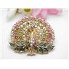 Image 1 : Peacock pin or pendant with rubies, emeralds and 