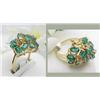 Image 1 : Ladys emerald cluster ring 2.50Ctw with .17Ctw di