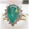 Image 1 : Ladys ring with 4.21Ct pear-shaped emerald center
