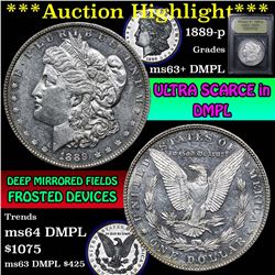 ***Auction Highlight*** 1889-p Morgan Dollar $1 Graded Select Unc+ DMPL By USCG (fc)