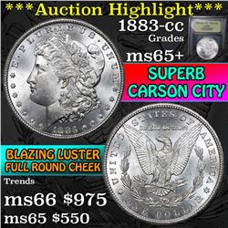 ***Auction Highlight*** 1883-cc Morgan Dollar $1 Graded GEM+ Unc By USCG (fc)
