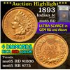 Image 1 : ***Auction Highlight*** 1893 Indian Cent 1c Graded GEM Unc RD By USCG (fc)