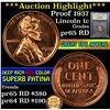 Image 1 : ***Auction Highlight*** 1937 Lincoln Cent 1c Graded Gem Proof Red By USCG (fc)