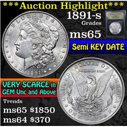 ***Auction Highlight*** 1891-s Morgan Dollar $1 Graded GEM Unc By USCG (fc)