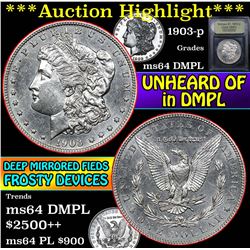 ***Auction Highlight*** 1903-p Morgan Dollar $1 Graded Choice Unc DMPL By USCG (fc)