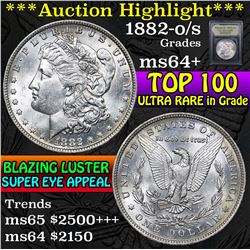 ***Auction Highlight*** 1882-o/s Top 100 Morgan Dollar $1 Graded Choice+ Unc By USCG (fc)