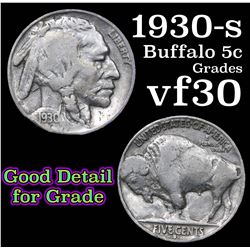 1930-s Buffalo Nickel 5c Grades vf++