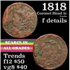Image 1 : 1818 Coronet Head Large Cent 1c Grades f details