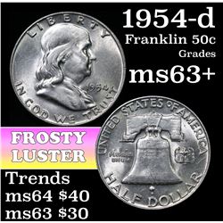 1954-d Franklin Half Dollar 50c Grades Select+ Unc