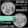 Image 1 : 1940-s Mercury Dime 10c Grades GEM Unc