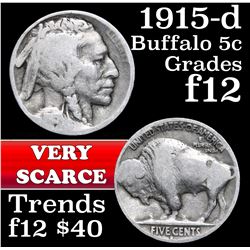 1915-d Buffalo Nickel 5c Grades f, fine