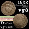 Image 1 : 1822 Coronet Head Large Cent 1c Grades vg, very good