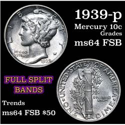 1939-p Mercury Dime 10c Grades Choice Unc FSB