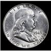 Image 2 : 1949-p Franklin Half Dollar 50c Grades Select Unc FBL