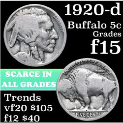 1920-d Buffalo Nickel 5c Grades f+