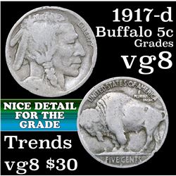 1917-d Buffalo Nickel 5c Grades vg, very good