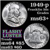 Image 1 : 1949-p Franklin Half Dollar 50c Grades Select+ Unc