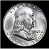 Image 2 : 1949-p Franklin Half Dollar 50c Grades Select+ Unc