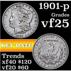 1901-p Morgan Dollar $1 Grades vf+