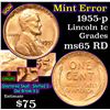 Image 1 : Mint Error 1955-p Shattered Skull Lincoln Cent 1c Grades GEM Unc RD