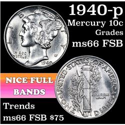 1940-p Mercury Dime 10c Grades GEM+ FSB