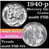 Image 1 : 1940-p Mercury Dime 10c Grades GEM+ FSB