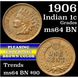 1906 Indian Cent 1c Grades Choice Unc BN