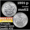 Image 1 : 1891-p Morgan Dollar $1 Grades Select Unc