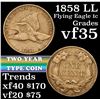 Image 1 : 1858 LL Flying Eagle Cent 1c Grades vf++