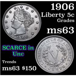 1906 Liberty Nickel 5c Grades Select Unc