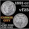 Image 1 : 1891-cc Morgan Dollar $1 Grades vf+