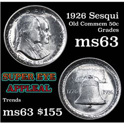 1926 Sesqui Old Commem Half Dollar 50c Grades Select Unc