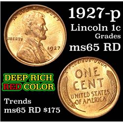 1927-p Lincoln Cent 1c Grades GEM Unc RD