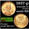 Image 1 : 1927-p Lincoln Cent 1c Grades GEM Unc RD