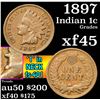 Image 1 : 1897 fs-401 '1' in neck Indian Cent 1c Grades xf+