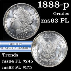 1888-p Morgan Dollar $1 Grades Select Unc+ PL