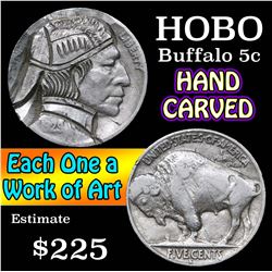 Hobo Buffalo Nickel 5c Grades Hand Carved
