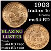 Image 1 : 1903 Indian Cent 1c Grades Choice Unc RD