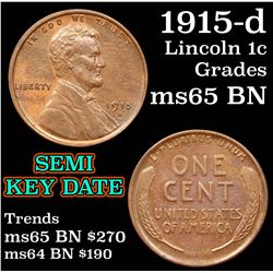 1915-d Lincoln Cent 1c Grades GEM Unc BN